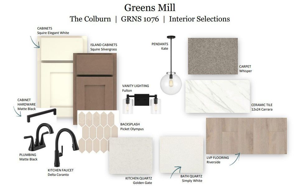 Sample of building materials used in homes in The Landing at Greens Mill, Columbia (Image 47).