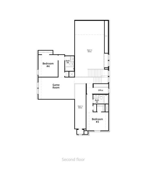 2D floor plan layout of this home in Sandbrock Ranch: 50ft. lots, Aubrey, TX (Image 3).