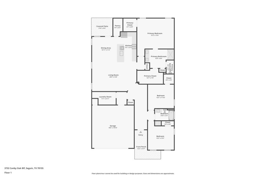 2D floor plan layout of this home in Village at Three Oaks, Seguin, TX (Image 5).