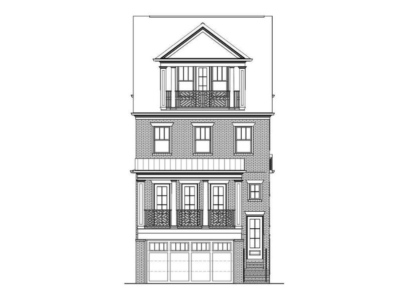 Exterior rendering of this home design in Laurel View, Suwanee, GA (Image 4).