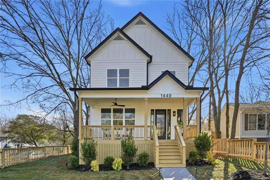 Front exterior of a new home in , Atlanta, GA, highlighting curb appeal (Image 23).