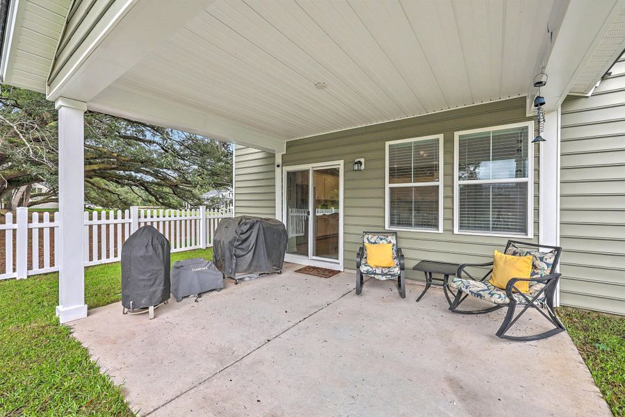 Exterior details and patio area of a home in Limehouse Farms, Summerville (Image 28).