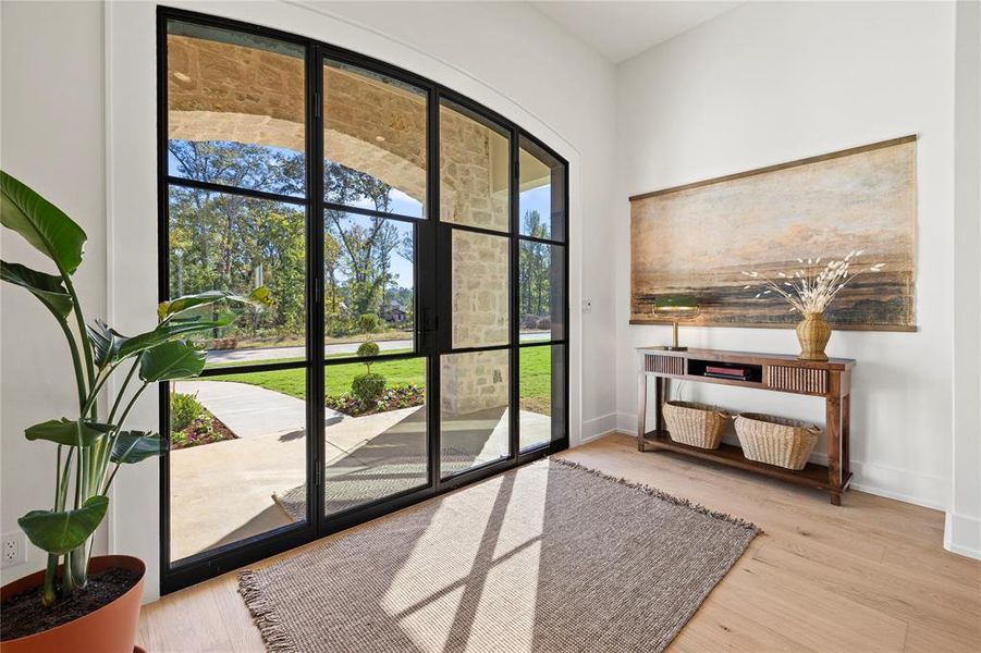 Entryway featuring wood finished floors