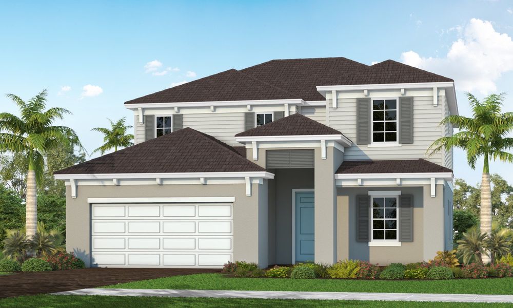 Representative exterior photo of a completed home built from the Bright Star by Neal Communities in Windward, Sarasota, FL (Image 4). Representative exterior photo of a completed home built from the Bright Star by Neal Communities in Windward, Sarasota, FL (Image 4).