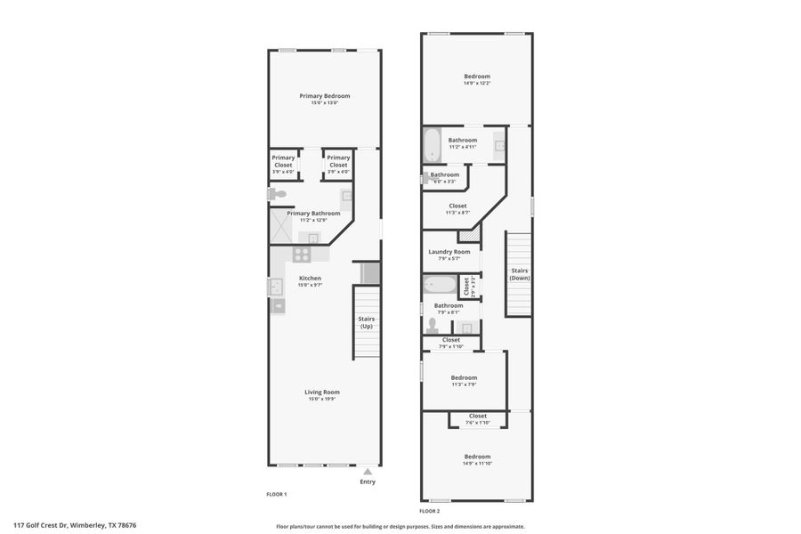 2D floor plan layout of this home in , Wimberley, TX (Image 3).