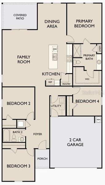 2D floor plan layout of this home in Landings at Mount Olive, Polk City, FL (Image 1). 2D floor plan layout of this home in Landings at Mount Olive, Polk City, FL (Image 1).