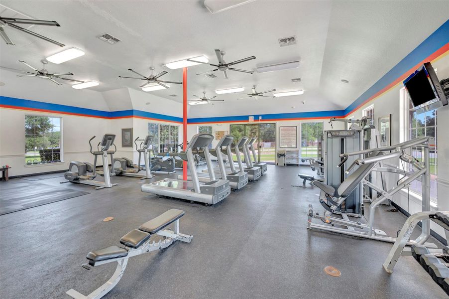 Enjoy a good workout in the fitness center located in Glen Oaks.