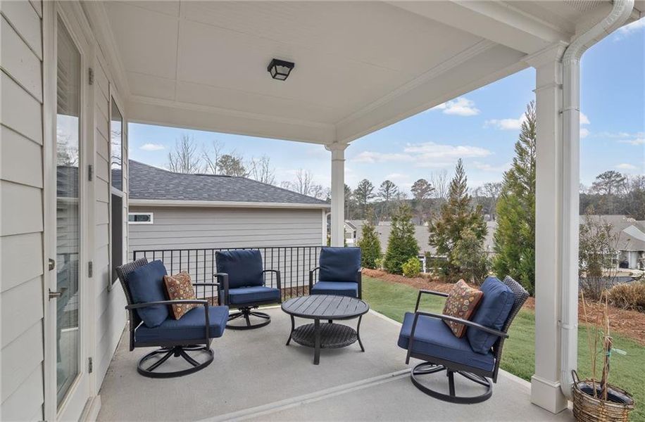 Exterior details and patio area of a home in Sun City Peachtree, Griffin (Image 3).