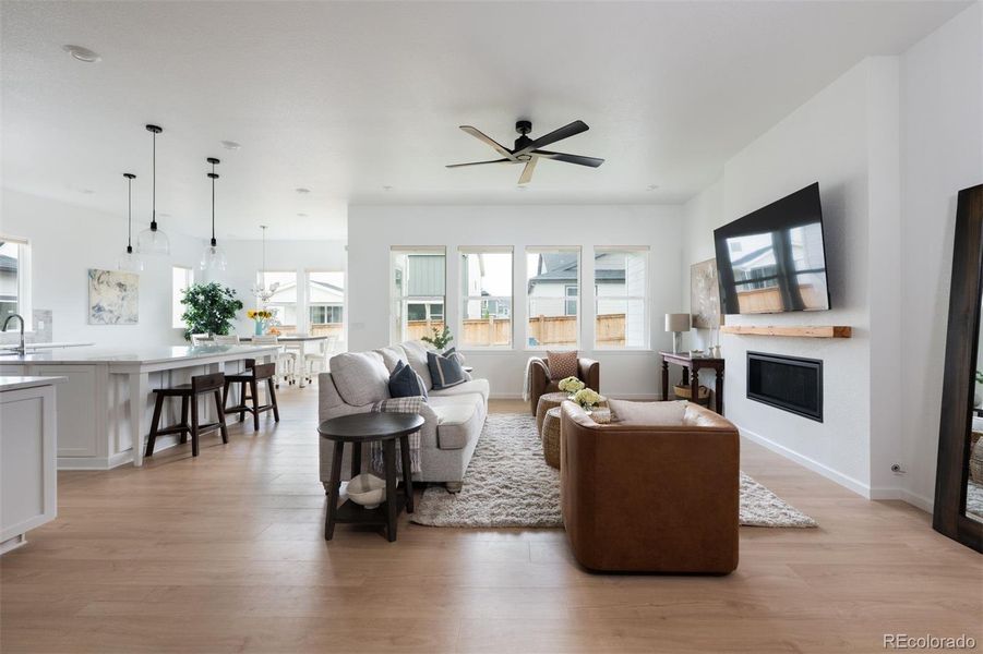 Furnished interior view inside a new home in Trailstone Destination Collection, Arvada (Image 6).