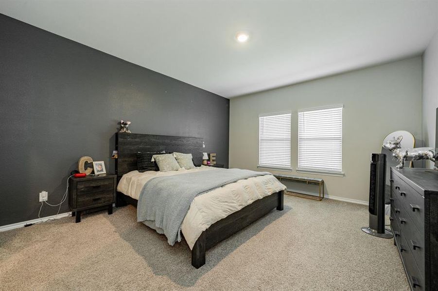 Bedroom with light colored carpet Bedroom with light colored carpet