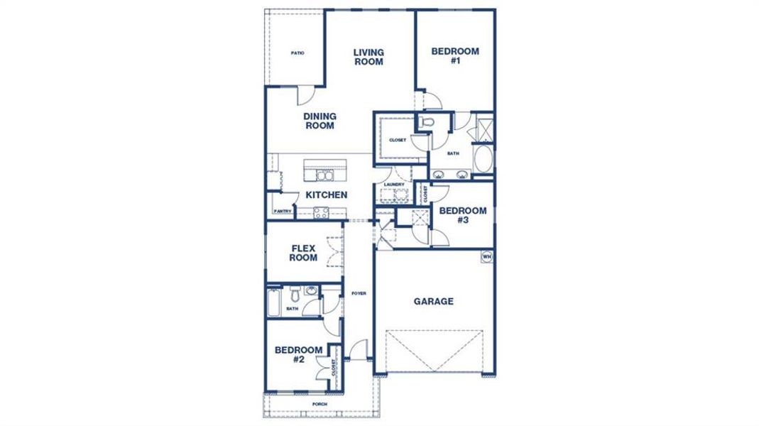 2D floor plan layout of this home in Oak Ridge Meadows - Active Adult, Locust Grove, GA (Image 4).