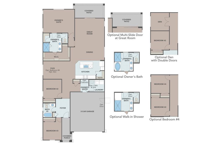 2D floor plan layout for the Clover - Castillo by Brightland Homes in Castillo at Anderson Parc, Buckeye, AZ (Image 3).