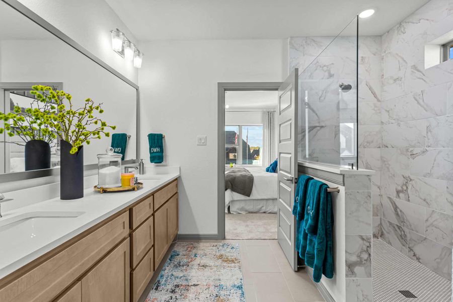 Representative furnished interior of a home built from the The Ridgepoint by David Weekley Homes in Trinity Falls, McKinney (Image 4).