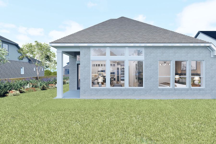 Representative exterior details of a home built from the The Carrollton by David Weekley Homes in Elyson - Reserve Collection, Katy (Image 23).
