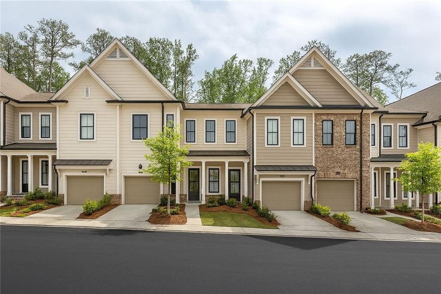 Front exterior of a new home in , Peachtree Corners, GA, highlighting curb appeal (Image 2). Front exterior of a new home in , Peachtree Corners, GA, highlighting curb appeal (Image 2).