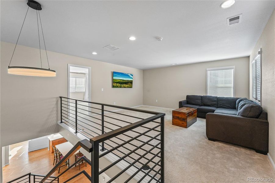 Living/Open to Below: Open area overlooking main level.