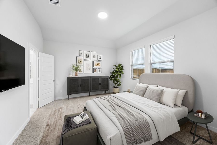 Primary Suite in the Cedar home plan by Trophy Signature Homes – REPRESENTATIVE PHOTO