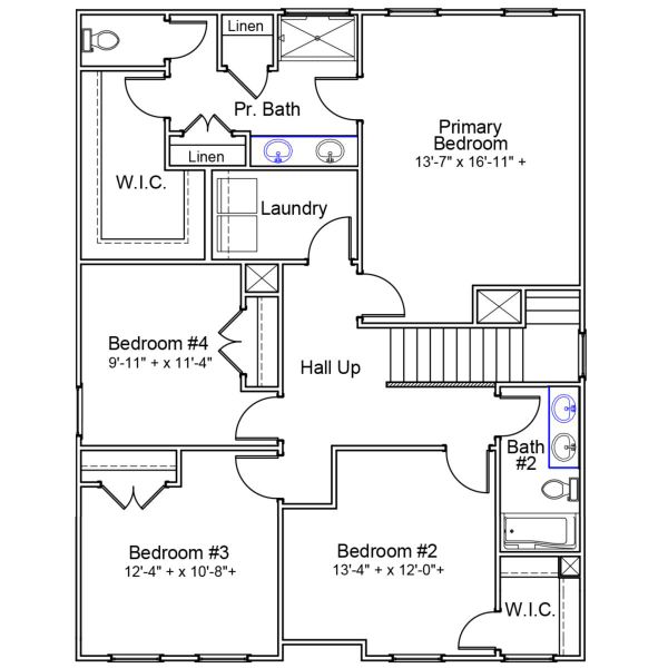2D floor plan layout of this home in Richmond Hill, Inman, SC (Image 3).