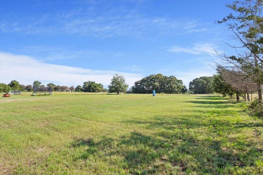 View of grassy yard with a rural view