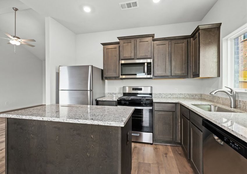 The kitchen has gorgeous wood cabinetry. The kitchen has gorgeous wood cabinetry.