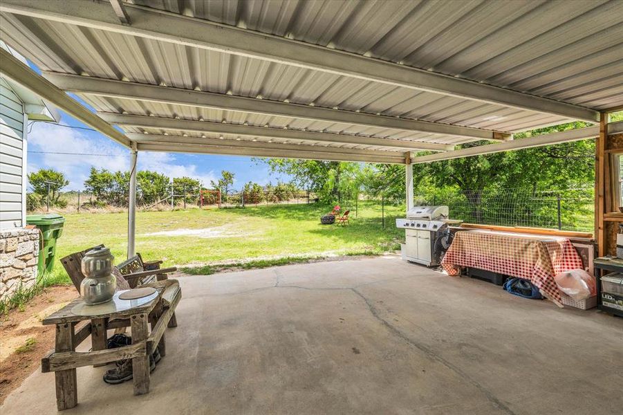 View under carport