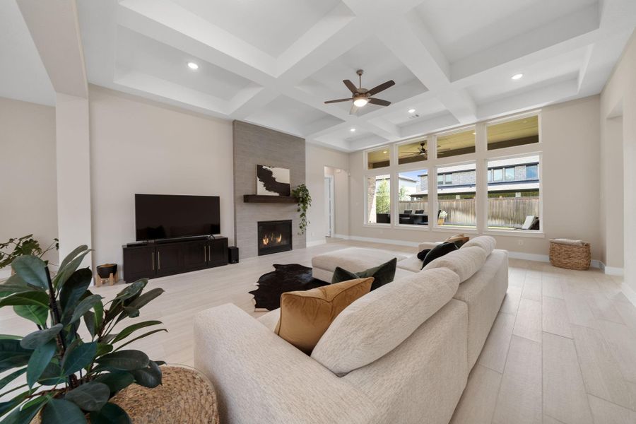 Featuring soaring tray ceilings, the room exudes a sense of openness and luxury. Featuring soaring tray ceilings, the room exudes a sense of openness and luxury.