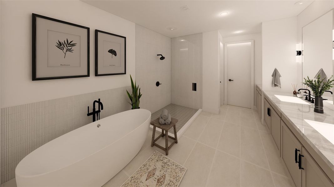 The primary bathroom feels like a private spa showcasing designer finishes and a well-appointed layout designed for comfort and relaxation. The primary bathroom feels like a private spa showcasing designer finishes and a well-appointed layout designed for comfort and relaxation.