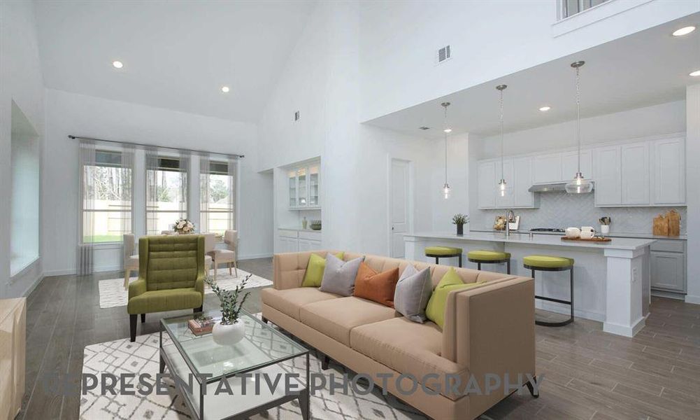 Kitchen/Family Room - Virtually Staged