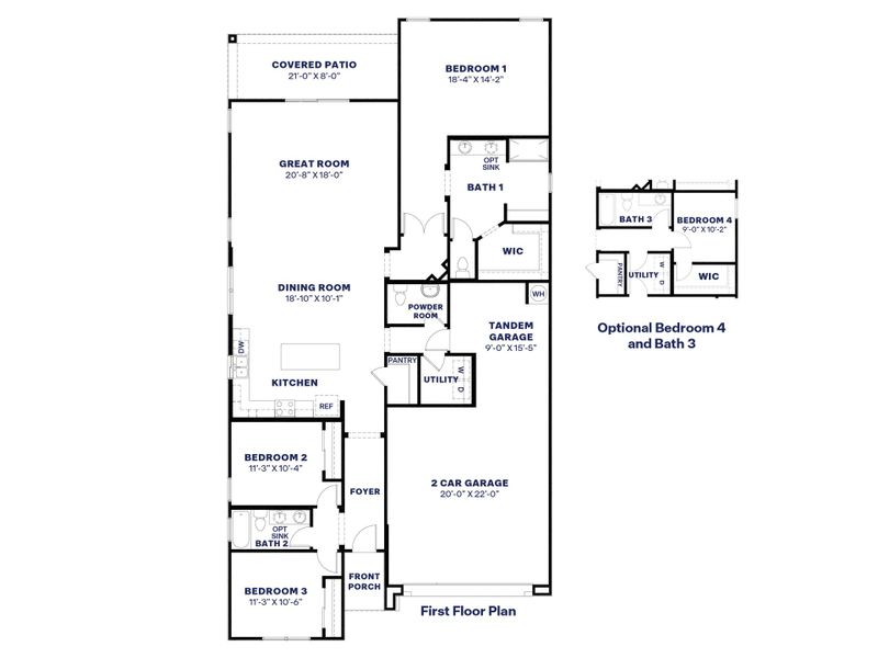 2D floor plan layout of this home in Rio Rancho Estates, Wittmann, AZ (Image 4).