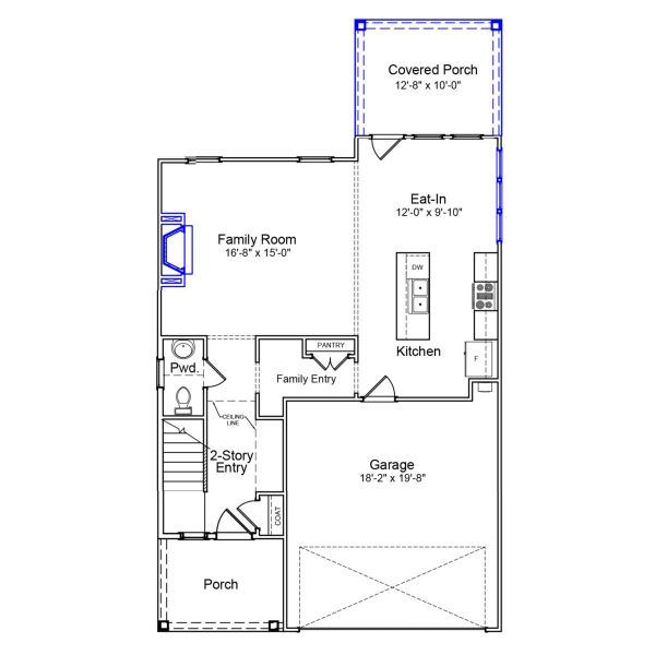 2D floor plan layout of this home in Porter Ridge, Elgin, SC (Image 3).