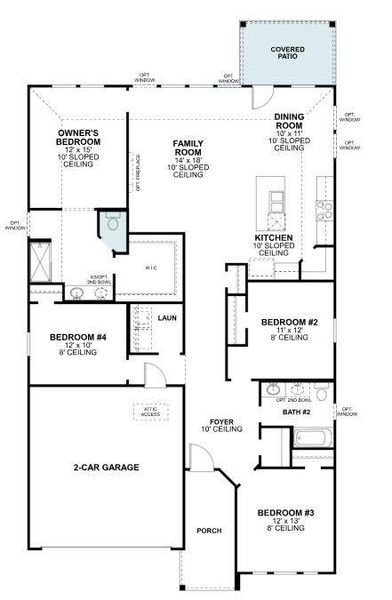 2D floor plan layout of this home in Hunters Ridge, Crowley, TX (Image 3).