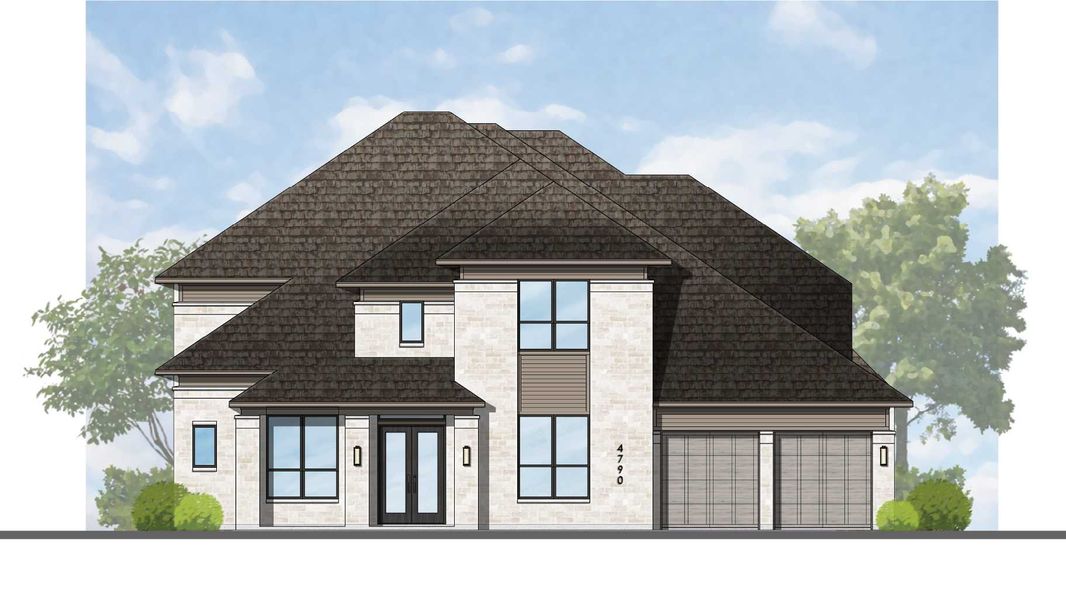 Representative rendering of the exterior for the 817 Plan by Highland Homes (Image 3).