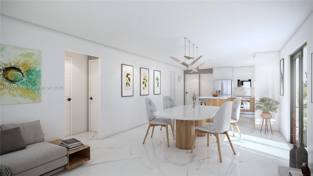 Furnished interior view inside a new home in , Miami (Image 8). Furnished interior view inside a new home in , Miami (Image 8).