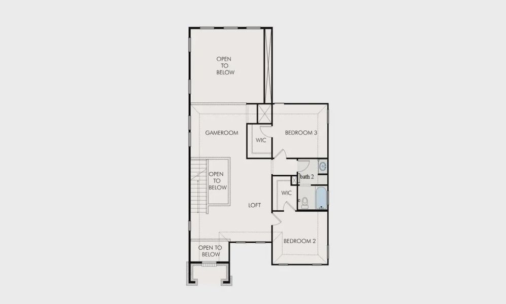 2D floor plan layout for the Eleanor 3221 by GFO Home in Highland Village, Georgetown, TX (Image 4).