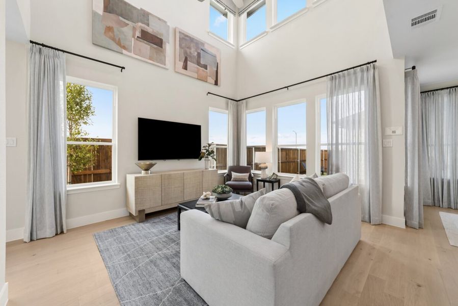 Representative furnished interior of a home built from the Broadway by Landon Homes in Fields - East Village, Frisco (Image 9). Representative furnished interior of a home built from the Broadway by Landon Homes in Fields - East Village, Frisco (Image 9).
