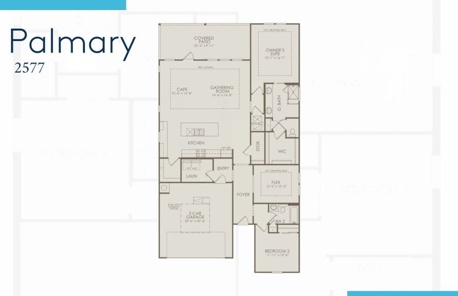 2D floor plan layout of this home in Del Webb North Myrtle Beach, North Myrtle Beach, SC (Image 2).