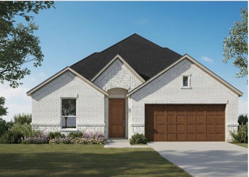 Front exterior of a new home in , Kaufman, TX, highlighting curb appeal (Image 1).