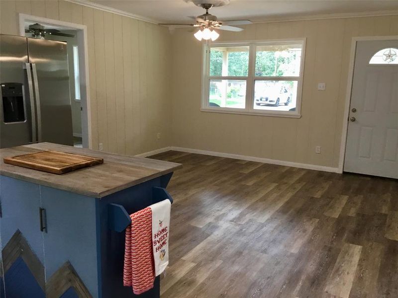 View of living room from kitchen