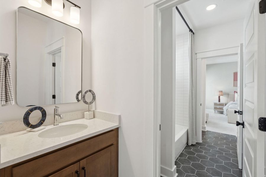 Furnished interior view inside a new home in Tidewater at Lakes of Cane Bay, Summerville (Image 29).