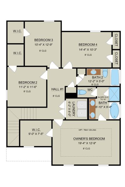 Edisto Second Floor Plan | 4 Bedroom Upstairs Layout