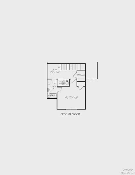 2D floor plan layout of this home in The Courtyards at Oak Grove, Durham, NC (Image 32).