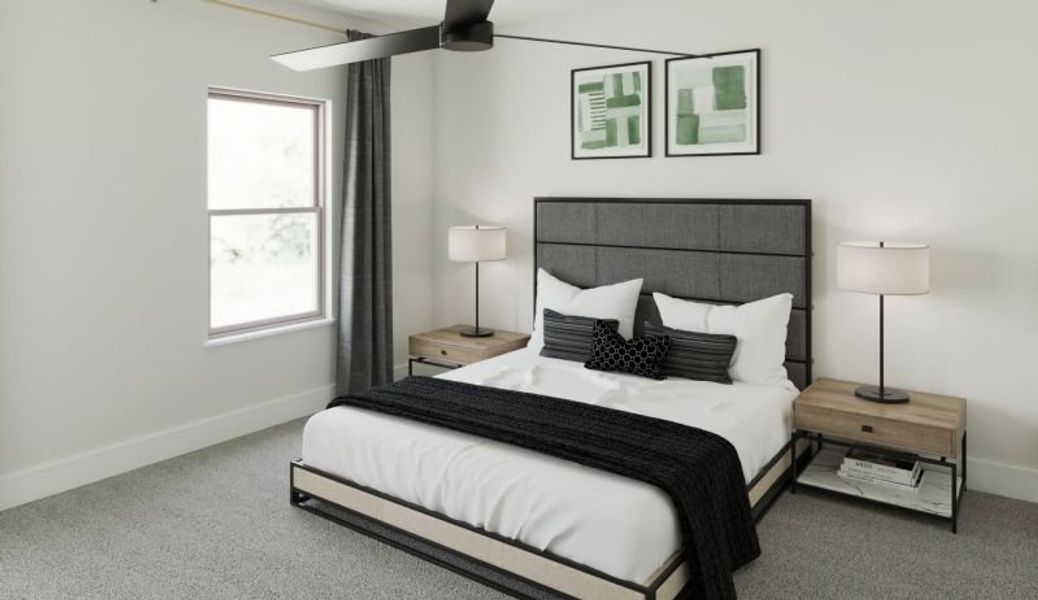 Representative furnished interior of a home built from the Palmer by Cadence Homes in Linkside Las Colinas, Irving (Image 14).