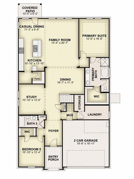 2D floor plan layout of this home in Walden Pond, Forney, TX (Image 4).