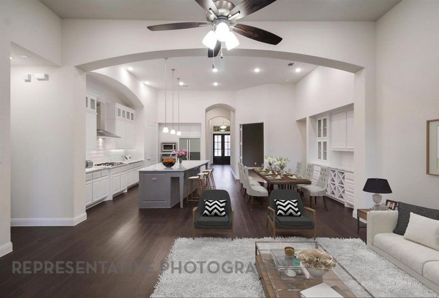 Furnished interior view inside a new home in Sandbrock Ranch: 60ft. lots, Aubrey (Image 4). Furnished interior view inside a new home in Sandbrock Ranch: 60ft. lots, Aubrey (Image 4).