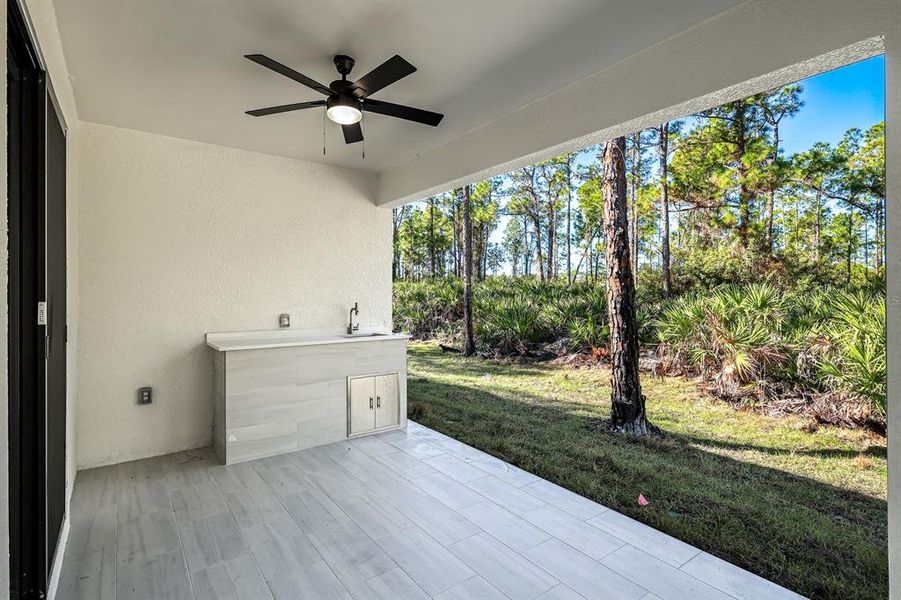 Exterior details and patio area of a home in , Alva (Image 3).
