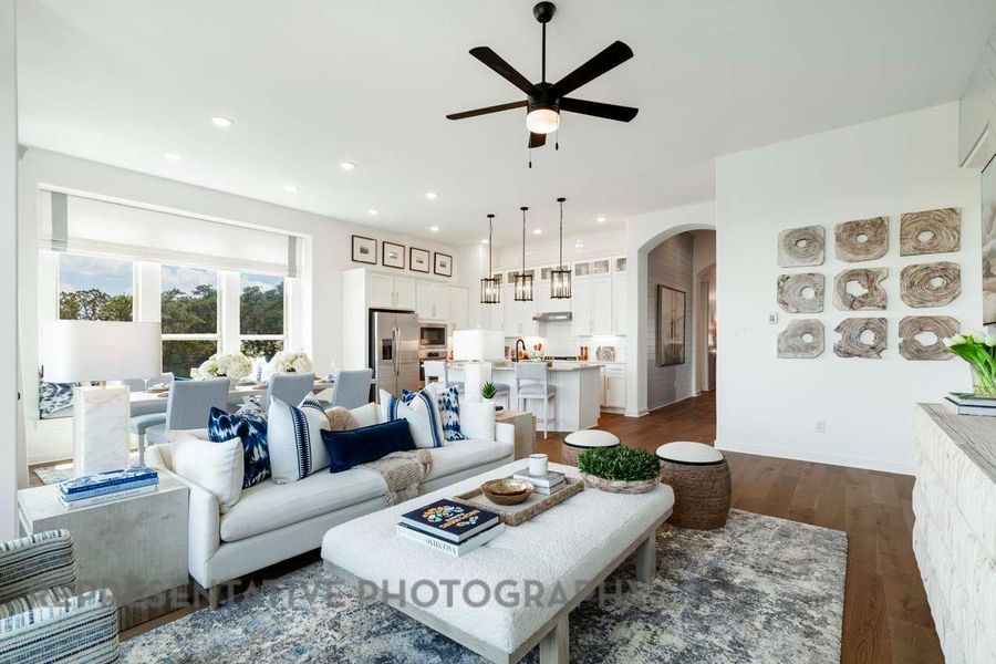 Furnished interior view inside a new home in 6 Creeks at Waterridge, Kyle (Image 7).