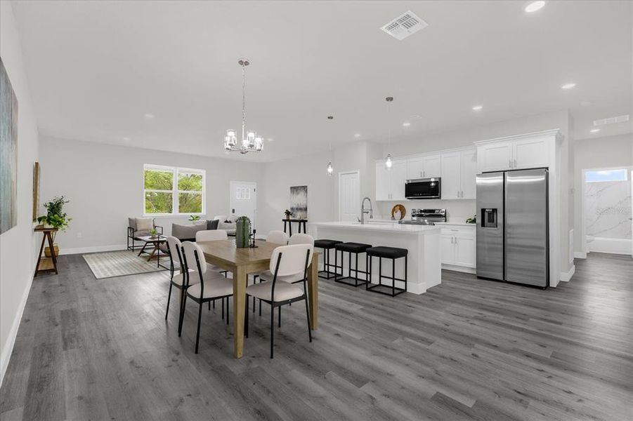 Furnished interior view inside a new home in , Dunnellon (Image 7).