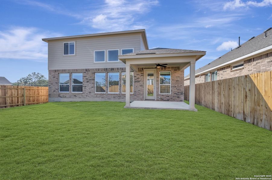 Exterior details and patio area of a home in Davis Ranch 50', San Antonio (Image 3).