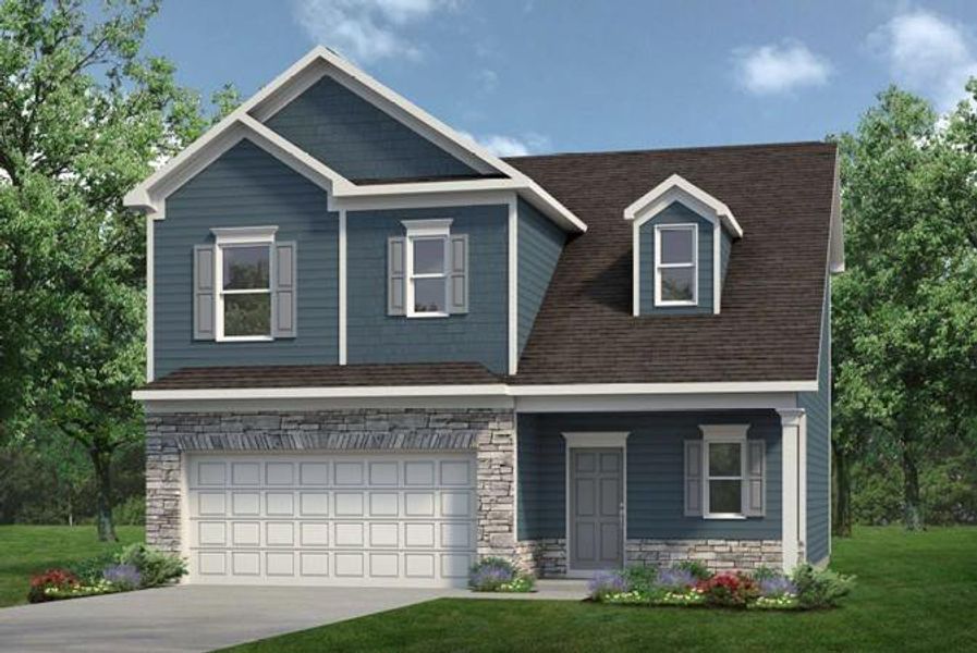 Front exterior of a new home in Varnell Preserve, Dalton, GA, highlighting curb appeal (Image 1). Front exterior of a new home in Varnell Preserve, Dalton, GA, highlighting curb appeal (Image 1).