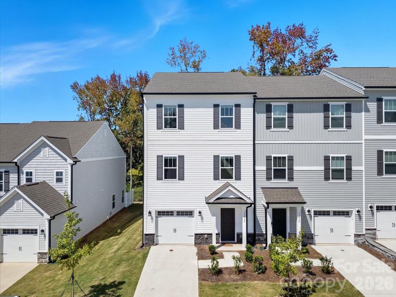 Front exterior of a new home in The Landings at Catawba River, Charlotte, NC, highlighting curb appeal (Image 26).